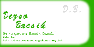 dezso bacsik business card